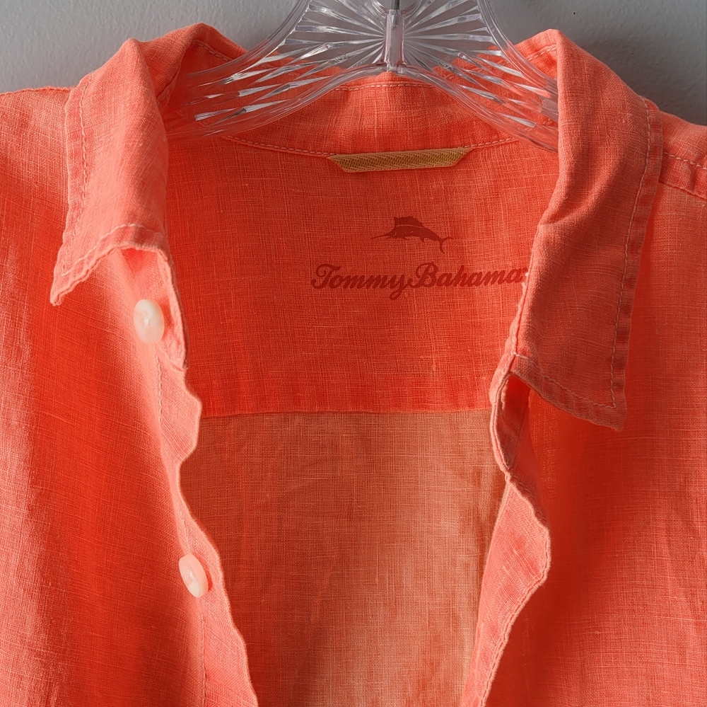 Tommy Bahama Coral Linen Button-Down Shirt